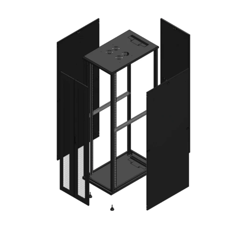 Gigamedia Vloer patchkast AV dubbel PER PAR 19" 47HE 600x1000mm Zwart GGM 7047610PPDPAR