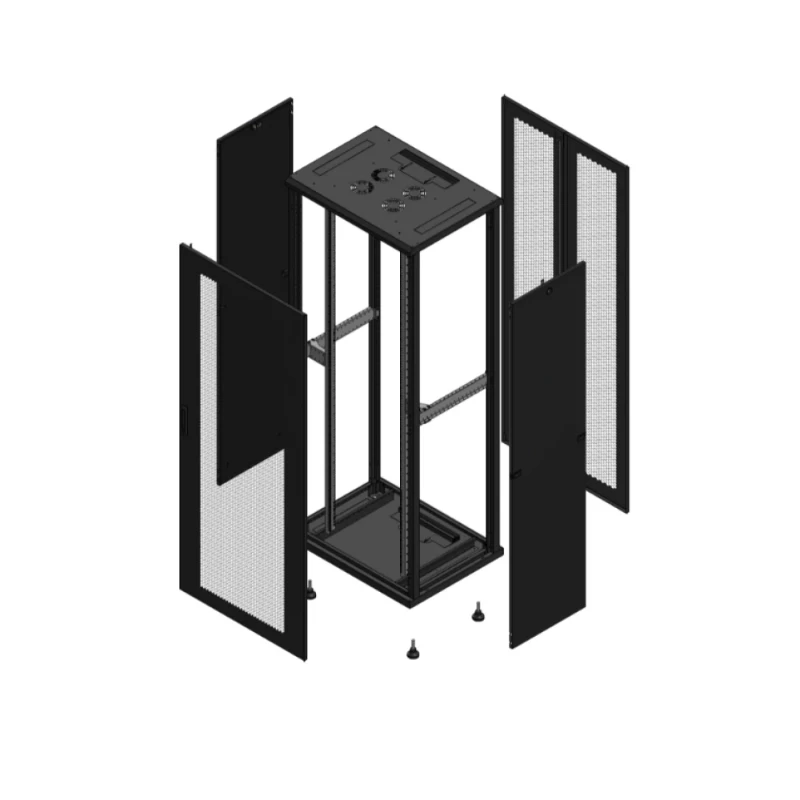 Gigamedia Vloer patchkast AV enkel PER AR dubbel PER 19" 42HE 800x600mm Zwart GGM 704286PPSPPD