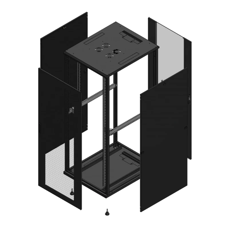 Gigamedia Vloer patchkast AV enkel PER AR enkel VER 19" 42HE 800x1000mm Zwart GGM 7042810PPSPVS