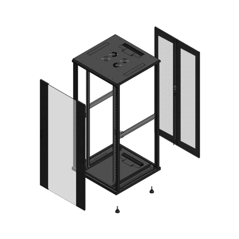 Gigamedia Vloer patchkast AV enkel VER AR dubbel PER EX 19" 36HE 800x800mm Zwart GGM 703688PVSPPDEX