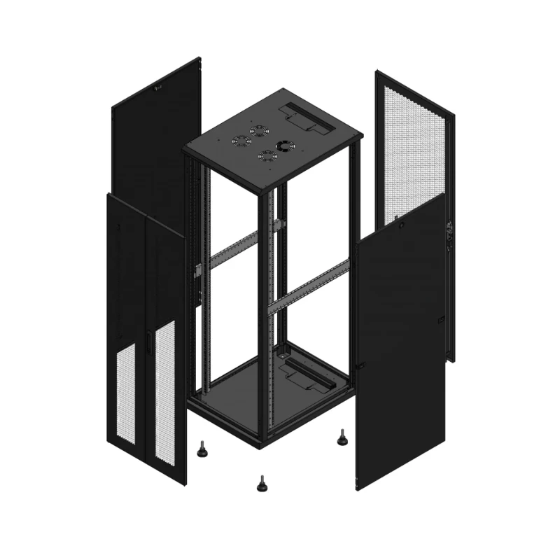 Gigamedia Vloer patchkast AV dubbel PER AR enkel PER 19" 36HE 600x800mm Zwart GGM 703668PPDPPS