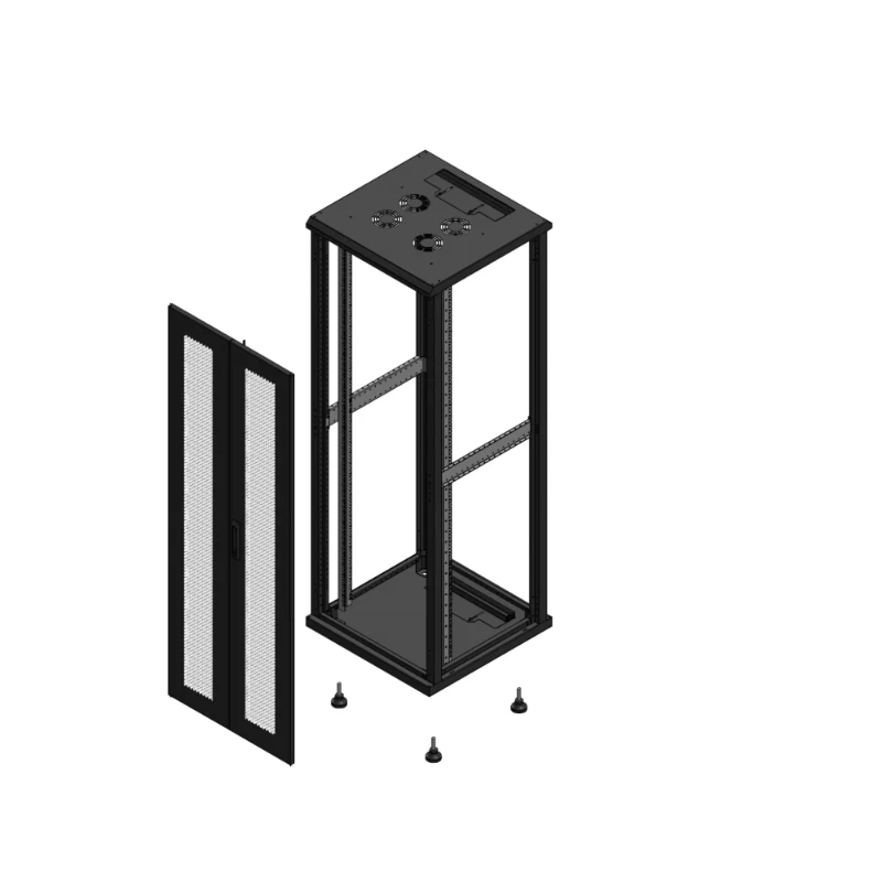 Gigamedia Vloer patchkast AV dubbel PER SP EX 19" 36HE 600x600mm Zwart GGM 703666PPDSPEX