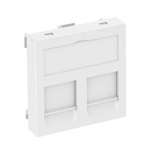 OBO DTG Data techniek drager type F DRT-2F polycarbonaat Inbouwkap data-connector Basiselement met centrale afdekplaat Met label wit 6119220