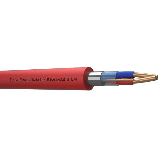 Draka 2500 BM B2CA signaalkabel 1x2x1,5mm Rood