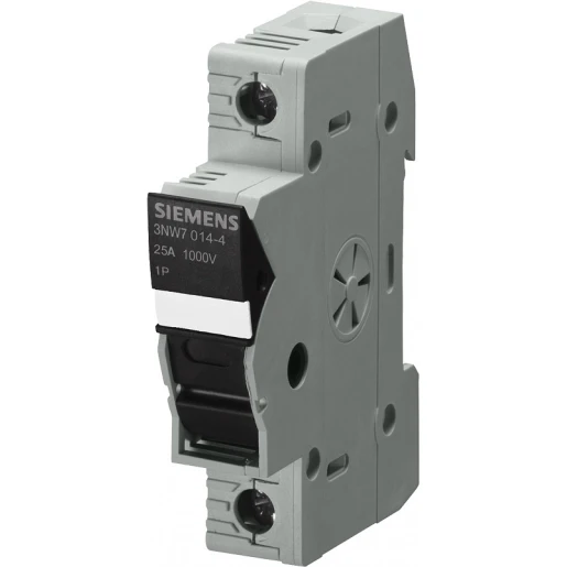 Siemens SENTRON CYLINDRICAL FUSE HOLDER 10 X 38 MM 1-POLE IN: 30 A UE DC: 1000 V LED SIGNAL DETECTOR FOR PHOTOVOLTAIC APPLICATION