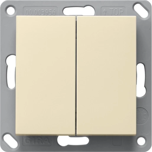 Gira System 55 draadloze wandzender ig crème wit 2-voudig Glanzend wit RAL 1013 242201