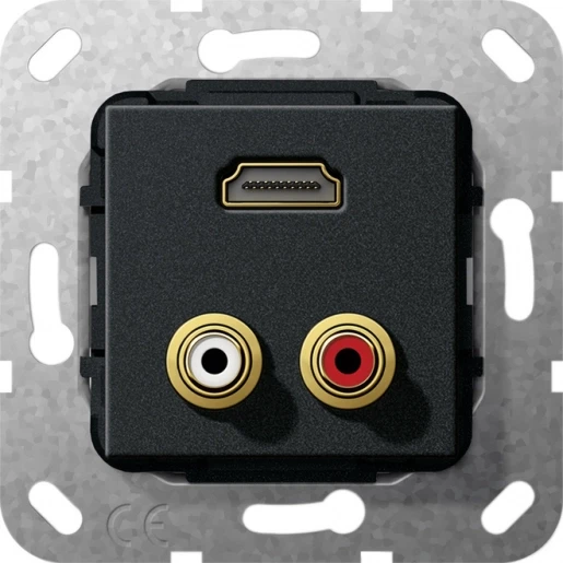 Gira Non-Design c-audio verloopkabel HDMI Basiselement met centrale afdekplaat Zonder label 567410