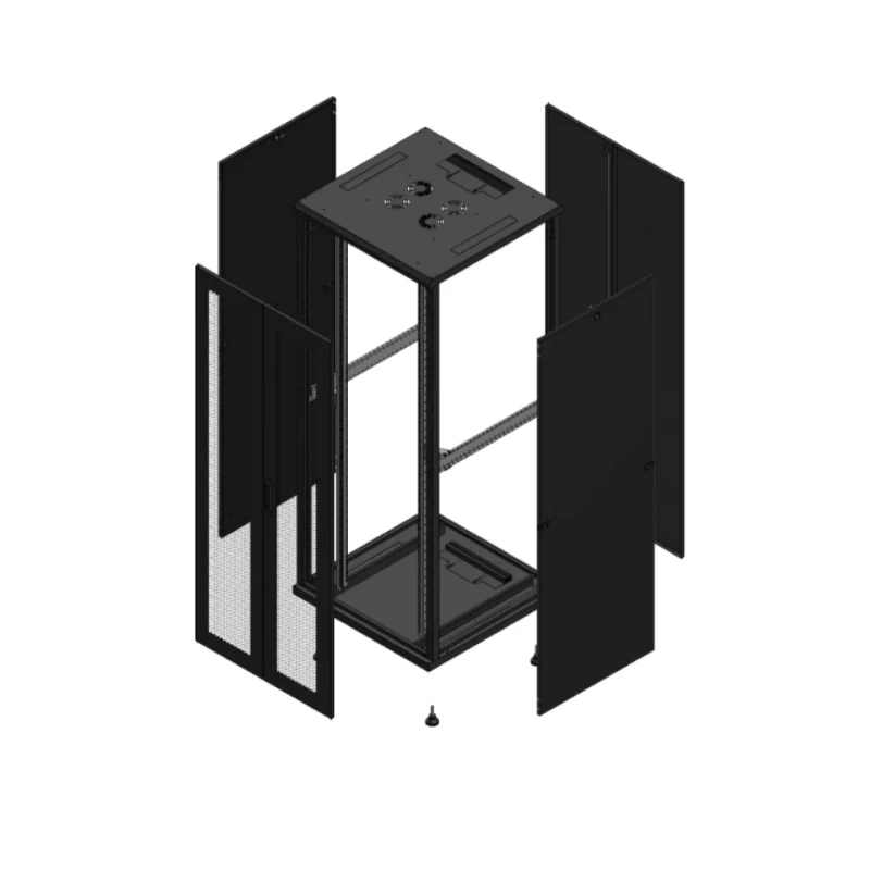 Gigamedia Vloer patchkast AV dubbel PER AR dubbel TOL 19" 42HE 800x800mm Zwart GGM 704288PPDPTD