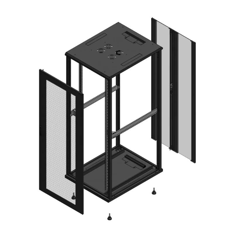 Gigamedia Vloer patchkast AV enkel PER AR dubbel VER EX 19" 42HE 800x1000mm Zwart GGM 7042810PPSPVDEX