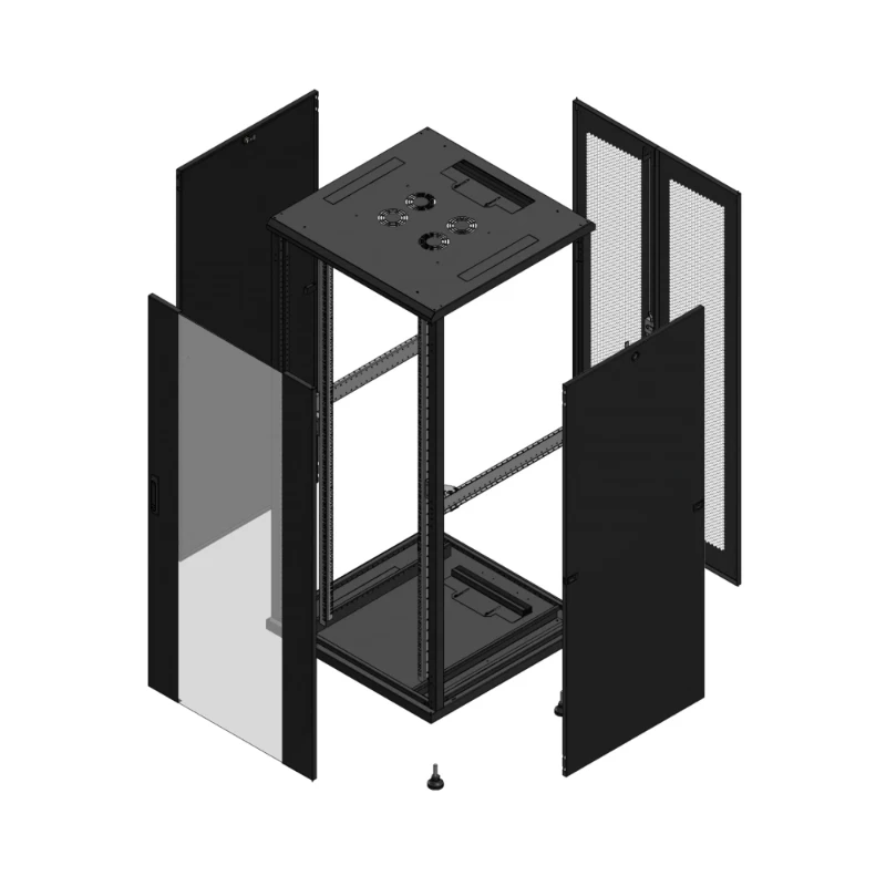 Gigamedia Vloer patchkast AV enkel VER AR dubbel PER 19" 36HE 800x800mm Zwart GGM 703688PVSPPD