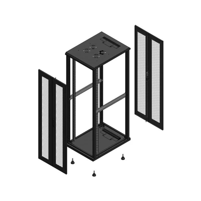 Gigamedia Vloer patchkast AV dubbel PER AR dubbel PER EX 19" 36HE 600x800mm Zwart GGM 703668PPDPPDEX
