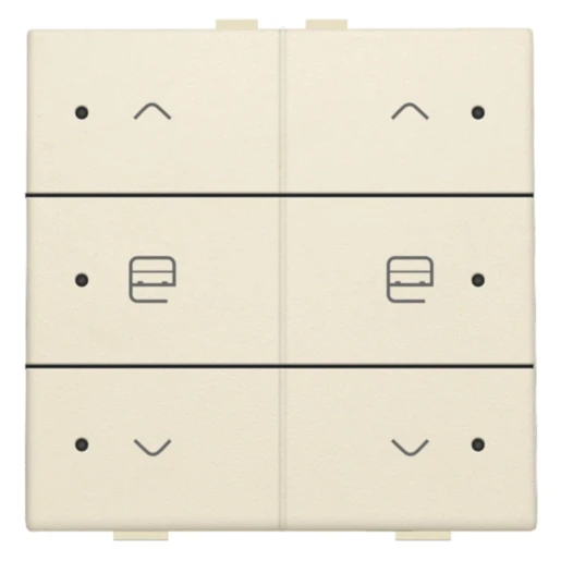 Niko Home Control Bediening motorsturing 6-voudig beige inbouw IP20 RAL 1030 100-52036
