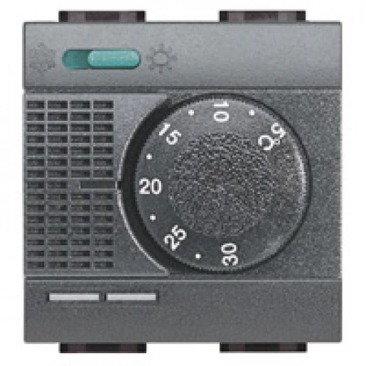 Bticino LL KAMERTHERMOSTAAT ELEKTRON.+OMSCHAKELAAR ZOMER/WINTER ANTRACIET