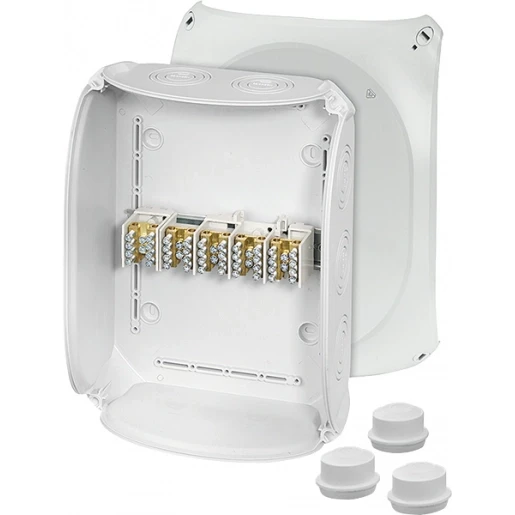 Hensel Kabeldoos IP66 BM7 6-25 mm² 5 polig Aftak invoer M25/40/50 Grijs
