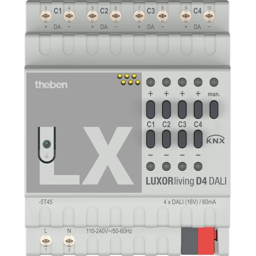 Theben LUXORliving D4 DALI dimactor 4 kanaals (LUXORLIVING D4 DALI)