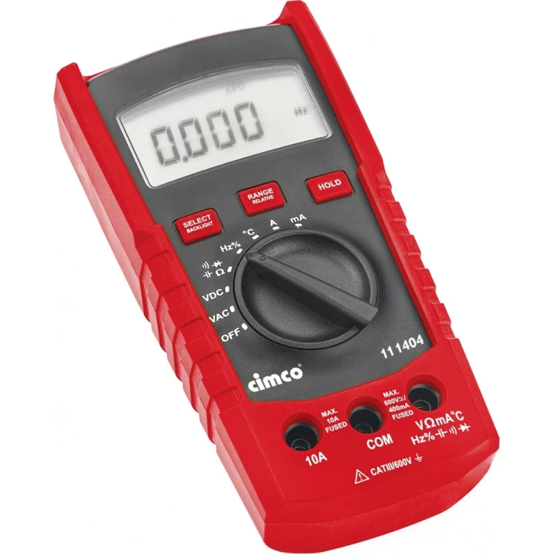 Cimco Multimeter 600V AC/DC CAT III Digitaal 111404