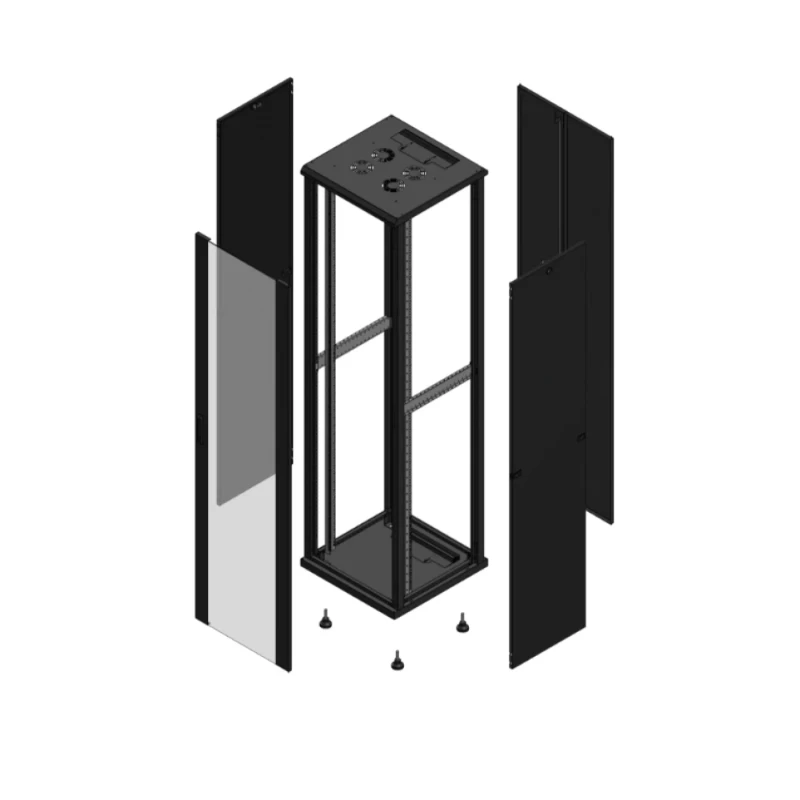 Gigamedia Vloer patchkast AV enkel VER AR dubbel TOL 19" 47HE 600x600mm Zwart GGM 704766PVSPTD