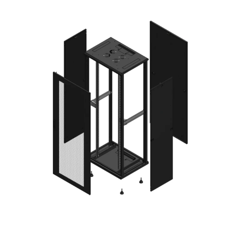 Gigamedia Vloer patchkast AV enkel PER PAR 19" 42HE 800x600mm Zwart GGM 704286PPSPAR