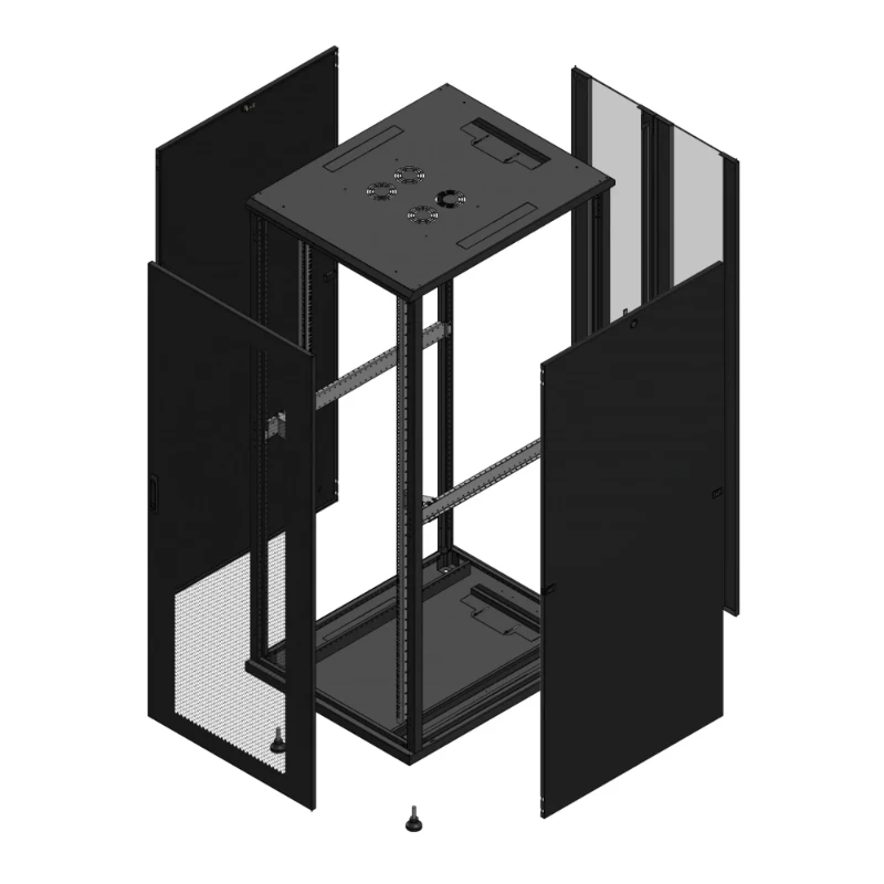 Gigamedia Vloer patchkast AV enkel PER AR dubbel VER 19" 42HE 800x1000mm Zwart GGM 7042810PPSPVD