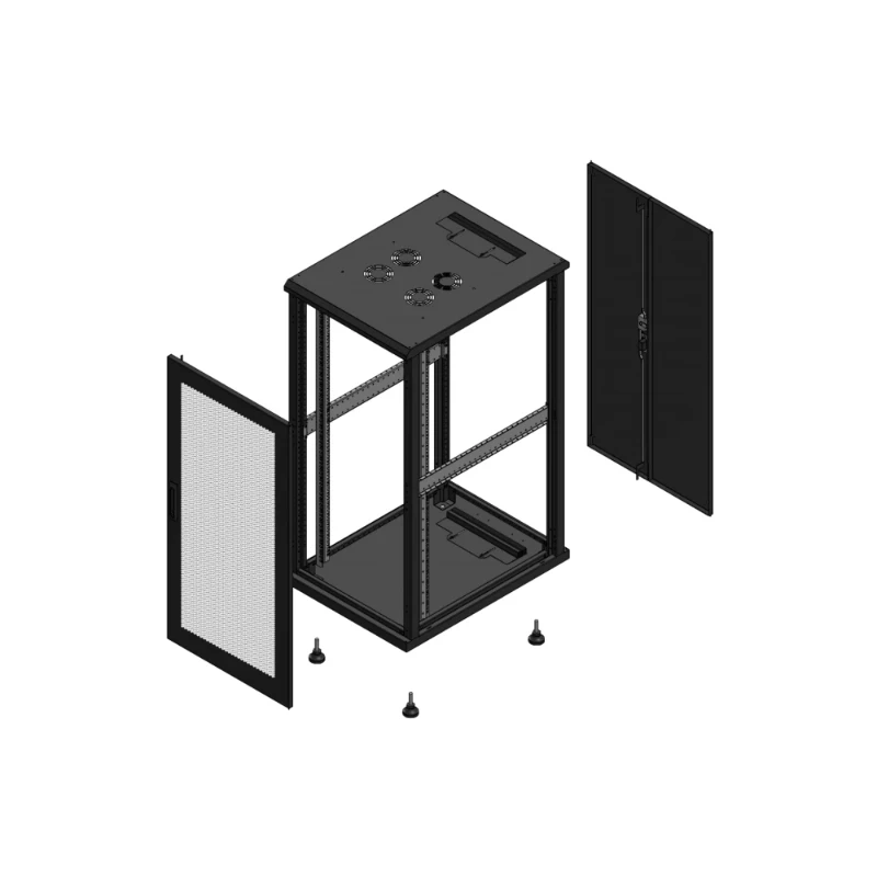 Gigamedia Vloer patchkast AV enkel PER AR dubbel TOL EX 19" 26HE 600x800mm Zwart GGM 702668PPSPTDEX