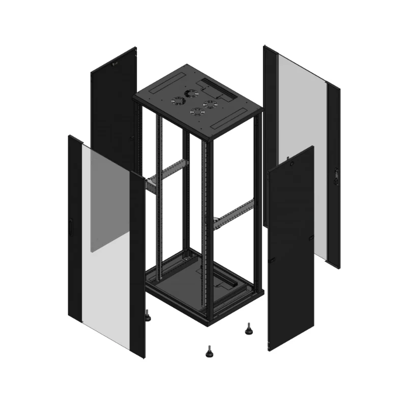 Gigamedia Vloer patchkast AV enkel VER AR enkel VER 19" 36HE 800x600mm Zwart GGM 703686PVSPVS