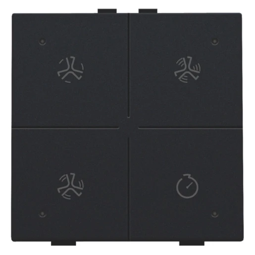 Niko Home Control Bediening ventilatie 4-voudig zwart inbouw IP20 RAL 9005 161-52054