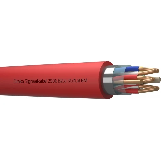 Draka 2500 BM B2CA signaalkabel 6x2x0,8mm Rood