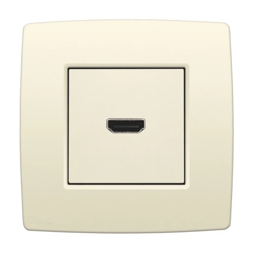 Niko centraalplaat met bovendeel behuizing HDMI Basiselement met bovendeel behuizing 1 connector Zonder label beige 100-69417