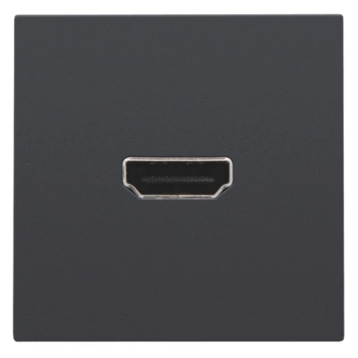 Niko centraalplaat met bovendeel behuizing HDMI Centraalplaat 1 connector Zonder label antraciet 122-69417