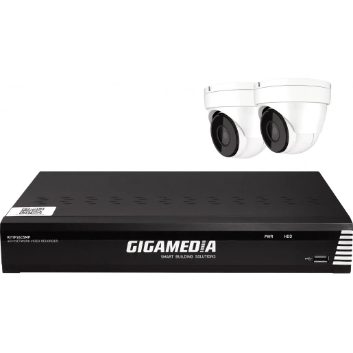 Gigamedia 5MP VIDEOKIT 2 CAM+1 POE NVR 4-KANAAL+1TO HDD