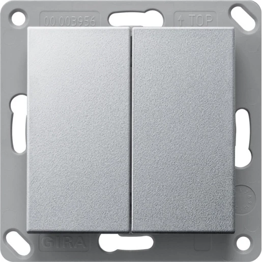 Gira System 55 draadloze wandzender 2-voudig aluminium 242226