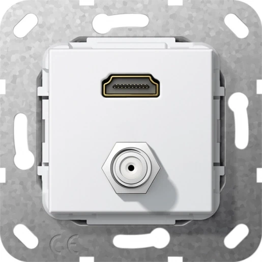 Gira Non-Design sat f-bus koppeling HDMI Basiselement met centrale afdekplaat Zonder label 567503