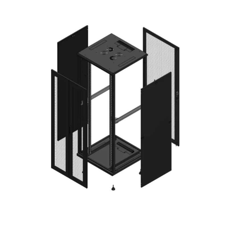 Gigamedia Vloer patchkast AV dubbel PER AR enkel PER 19" 42HE 800x800mm Zwart GGM 704288PPDPPS
