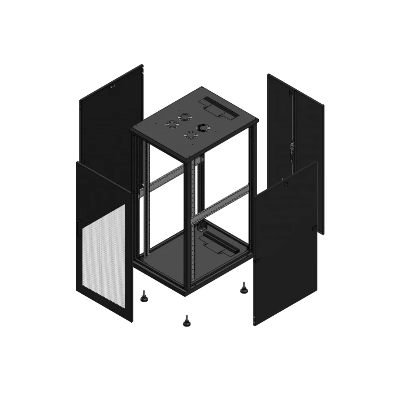 Gigamedia Vloer patchkast AV enkel PER AR dubbel TOL 19" 26HE 600x800mm Zwart GGM 702668PPSPTD