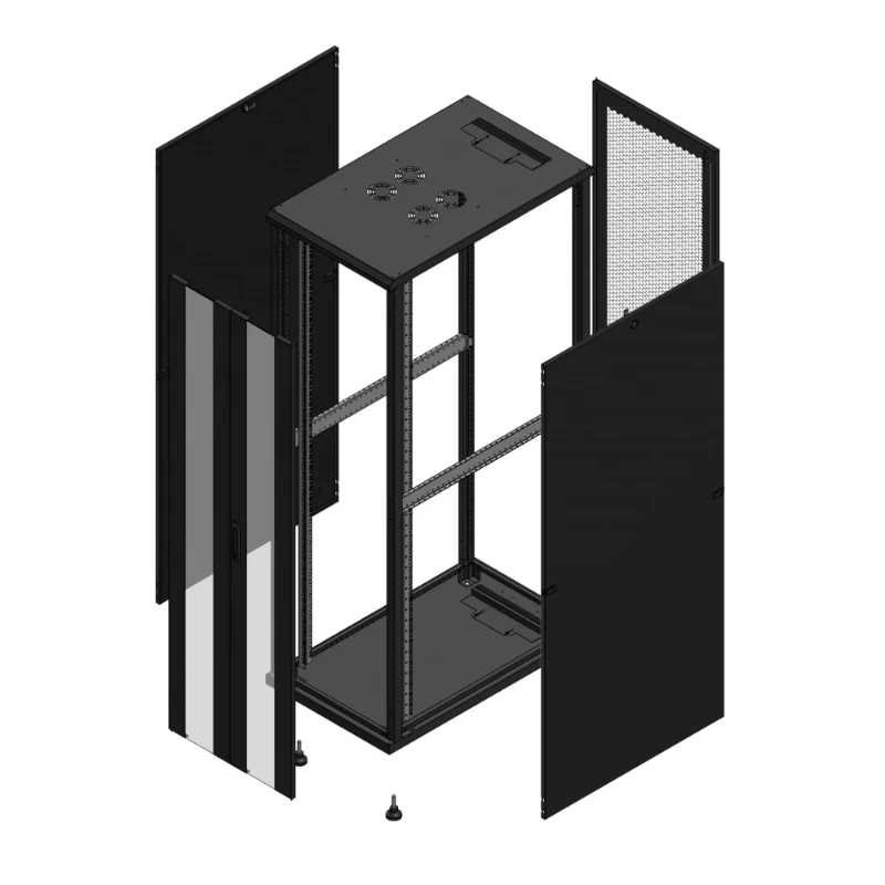 Gigamedia Vloer patchkast AV dubbel VER AR enkel PER 19" 42HE 600x1000mm Zwart GGM 7042610PVDPPS
