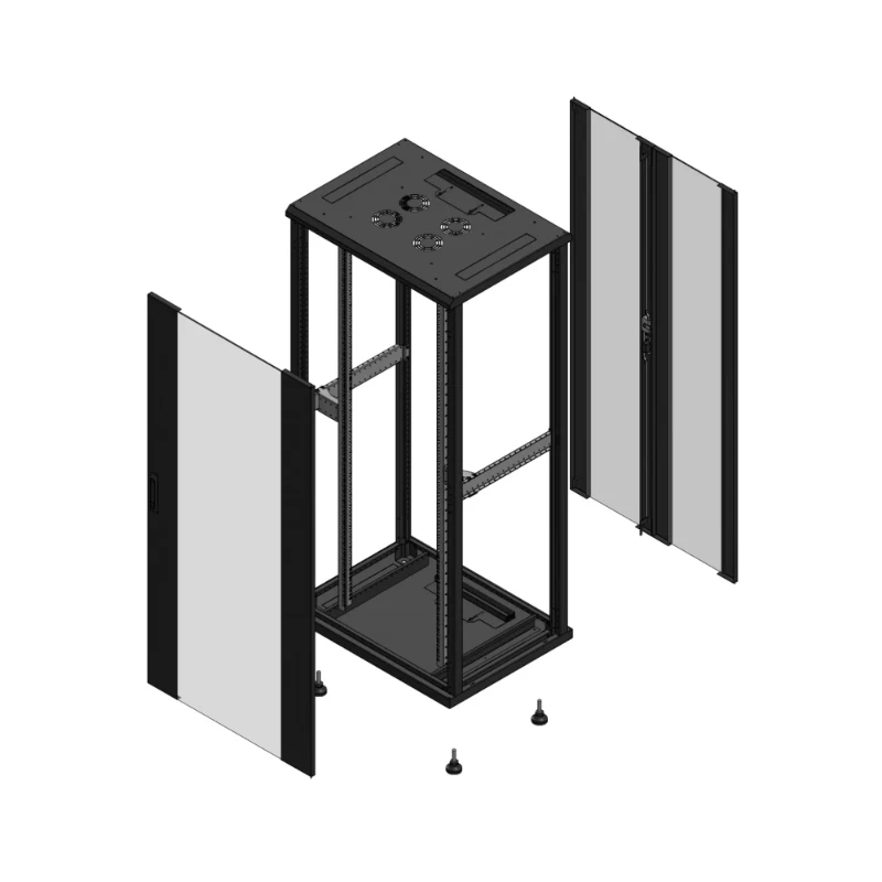 Gigamedia Vloer patchkast AV enkel VER AR dubbel VER EX 19" 36HE 800x600mm Zwart GGM 703686PVSPVDEX