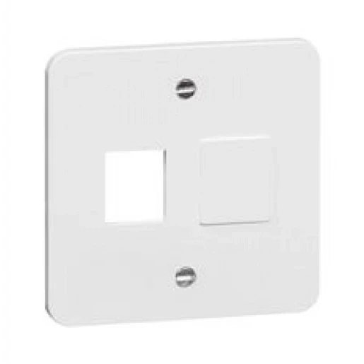 Peha Standaard centraalplaat AMP Modular-Jack Basiselement met centrale afdekplaat 2 connectoren Zonder label wit 00740821