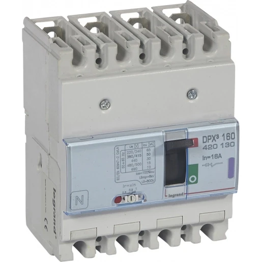 Legrand DPX3 160 THERMO MAGNETISCH 4 POLIG 16A KA-WAARDE 50KA