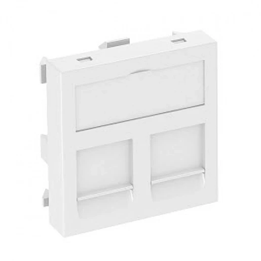OBO DTG Datamodule Type RM polycarbonaat PC Inbouwkap data-connector Basiselement met centrale afdekplaat Met label wit 6119292