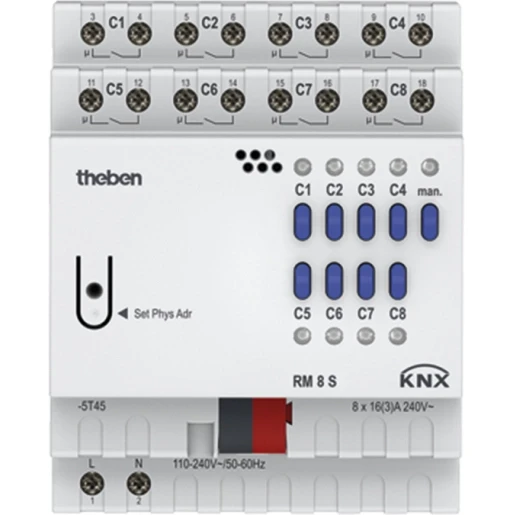 Theben KNX schakelactor 8-voudig (RM 8 S KNX)