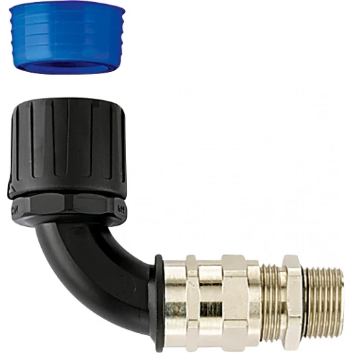 Hellermann Tyton KOPPELING MET TREKONTLASTING EN KABELAFDICHTING 90° IP68 Ø42MM M40