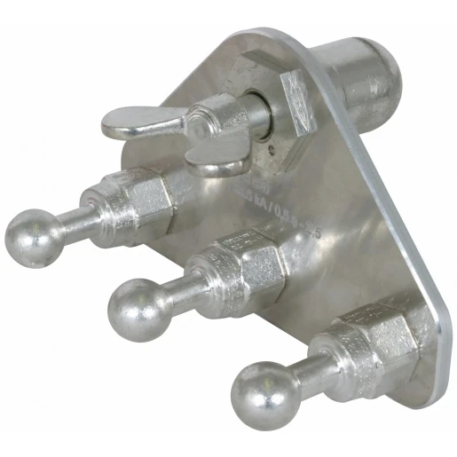 Dehn Earth connecting plate with ball head cap and 3 fixed ball points d 20