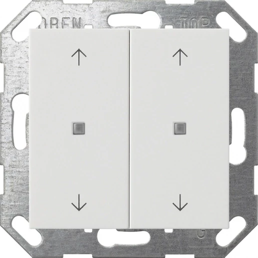 Gira KNX drukc. wip 2-v pijlen System 55 z.wit