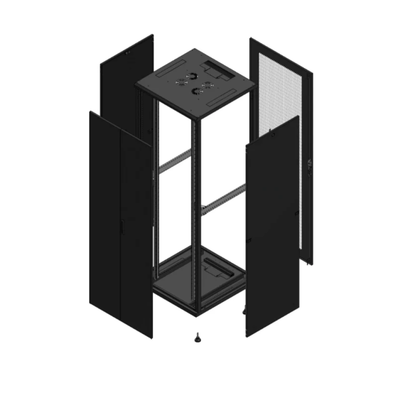 Gigamedia Vloer patchkast AV dubbel TOL AR enkel PER 19" 47HE 800x800mm Zwart GGM 704788PTDPPS
