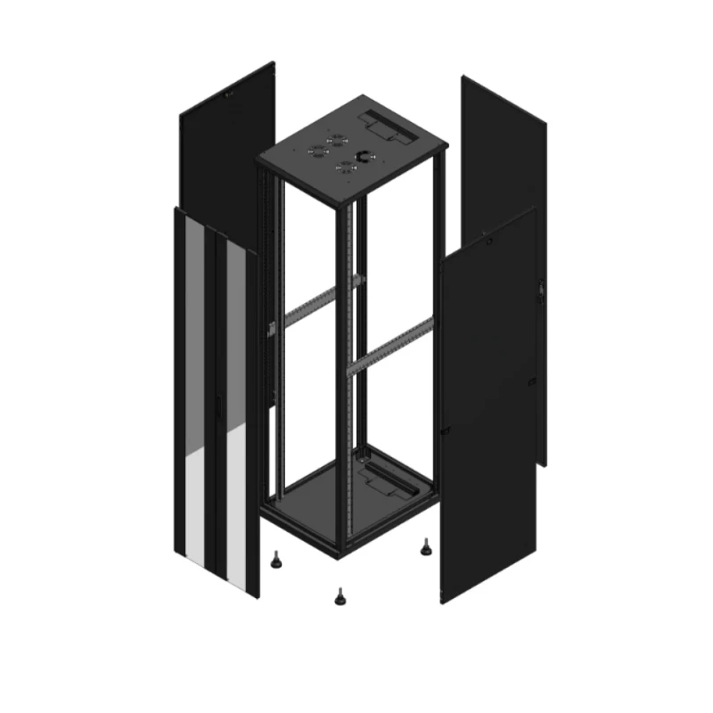 Gigamedia Vloer patchkast AV dubbel VER AR enkel TOL 19" 47HE 600x800mm Zwart GGM 704768PVDPTS