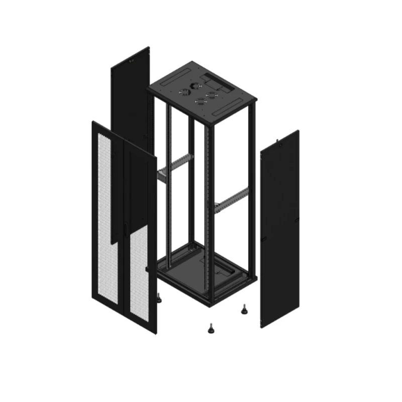 Gigamedia Vloer patchkast AV dubbel PER SP 19" 42HE 800x600mm Zwart GGM 704286PPDSP
