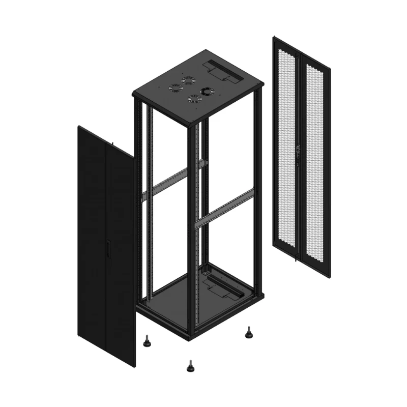 Gigamedia Vloer patchkast AV dubbel TOL AR dubbel PER EX 19" 42HE 600x800mm Zwart GGM 704268PTDPPDEX