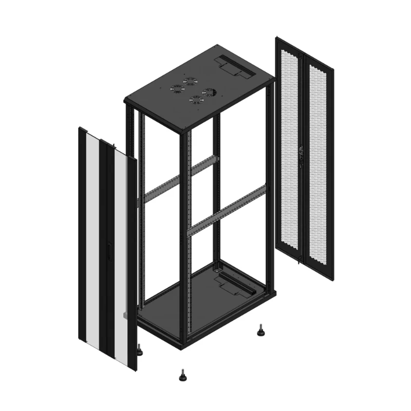 Gigamedia Vloer patchkast AV dubbel VER AR dubbel PER EX 19" 42HE 600x1000mm Zwart GGM 7042610PVDPPDEX