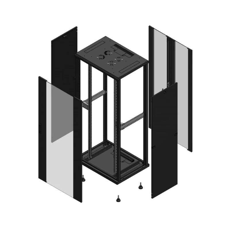 Gigamedia Vloer patchkast AV enkel VER AR dubbel VER 19" 36HE 800x600mm Zwart GGM 703686PVSPVD