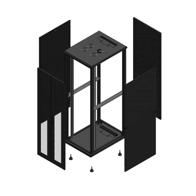 Gigamedia Vloer patchkast AV dubbel PER PAR 19" 36HE 600x800mm Zwart GGM 703668PPDPAR